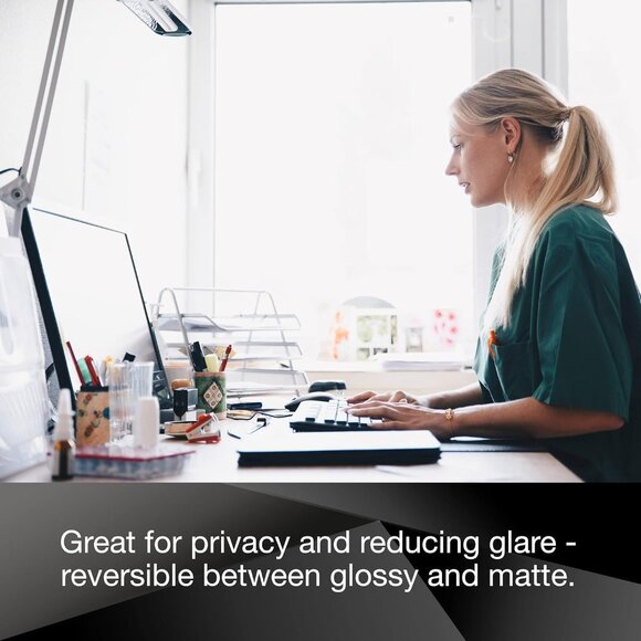 3M Privacy Filter for 23" Monitor – Reversible Gloss/Matte, Blue Light Blocking - Picture 3 of 7